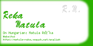 reka matula business card